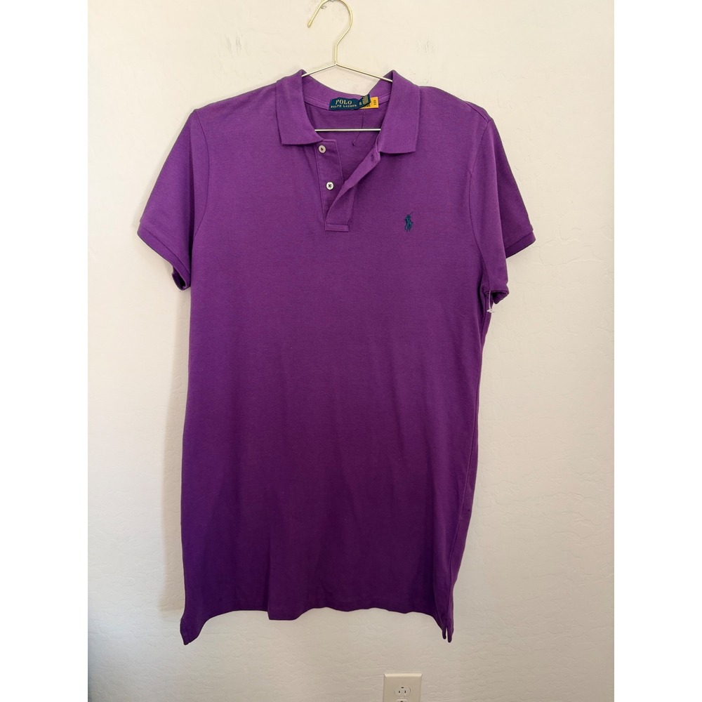 Polo Ralph Lauren Womens Purple Cotton Pique Preppy Tenniscore Polo Dress XL NEW